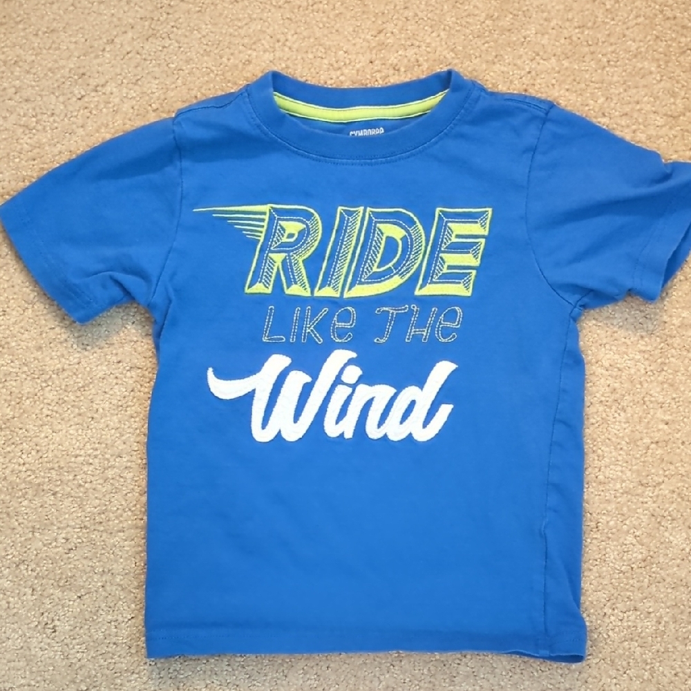 Gymboree Blue Tee with Lime Green Accent